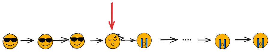 arrow on the last sleeping face